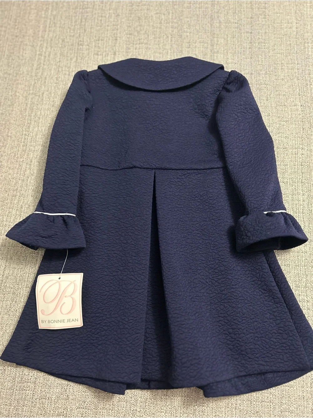 Bonnie Jean Navy Coat w Bows.    Size 3T. NWT